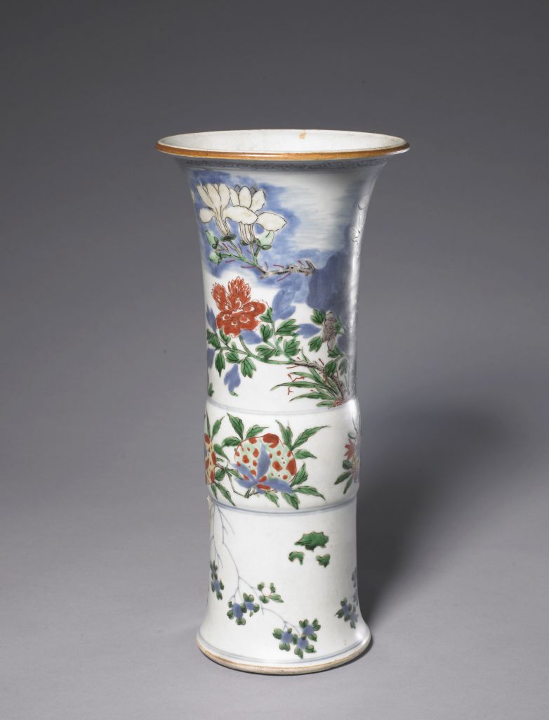 图片[1]-Colorful peony and magnolia vase-China Archive